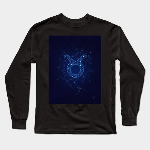 Taurus Zodiac Sign Long Sleeve T-Shirt by GosiaOwczarz